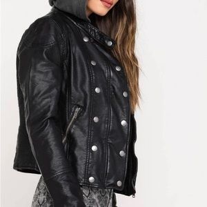 Free People Black Vegan Leather Jacket
